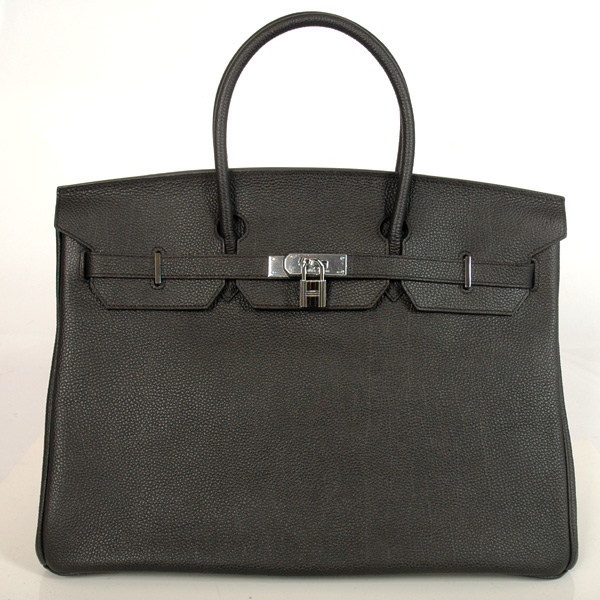 H40BJBS Hermes Birkin 40cm togo togo pelle in nero con Silve